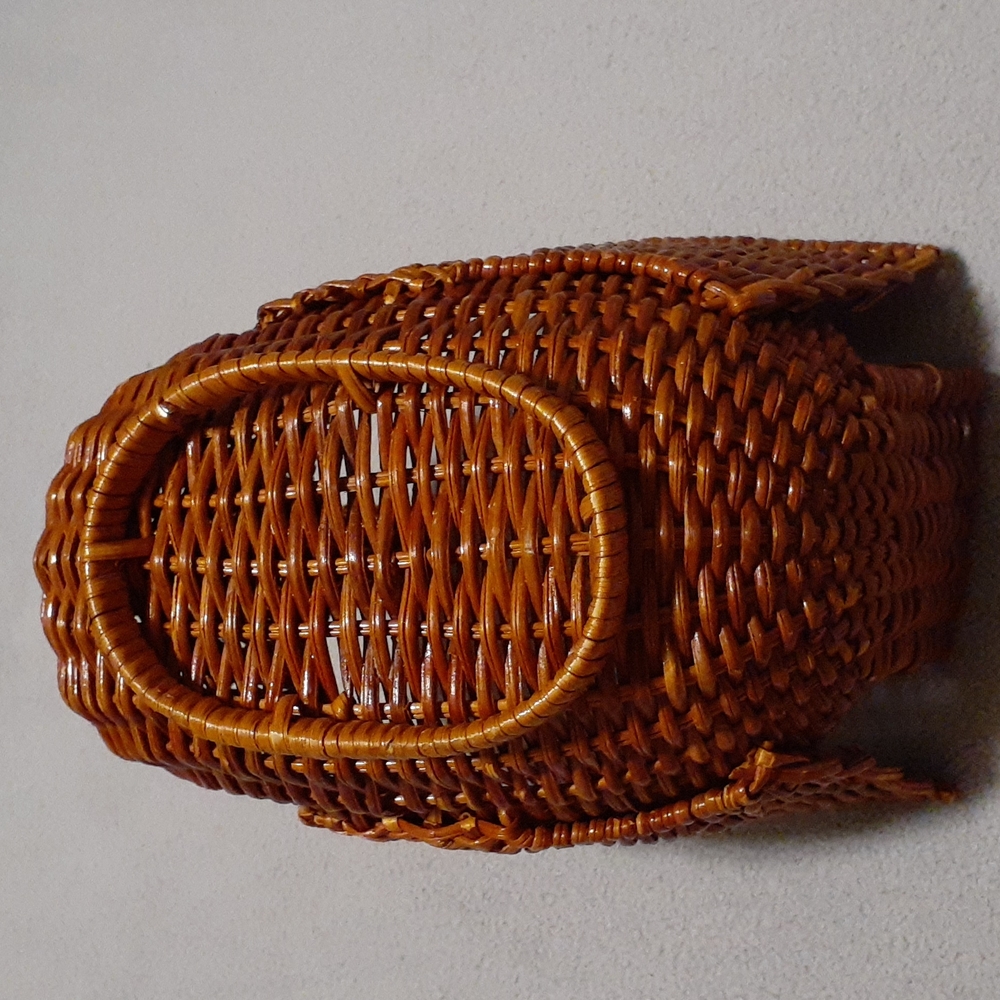 Vintage Wicker Turkey Thanksgiving Basket Wood Beak - Picture 5 of 8